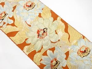 アンティーク　花模様織出し袋帯（材料）